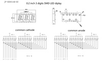 Layar LED 7 Segmen SMD 3 Digit 0,2 Inci Warna Putih Houkem-2031SMD-A/BW