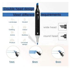 Pennarelli <span class=keywords><strong>a</strong></span> Alcool Yihuale 40 Colori, Pennarelli Artistici <span class=keywords><strong>a</strong></span> Doppia Punta, <span class=keywords><strong>Serie</strong></span> Classica di Pennarelli Permanenti Neri <span class=keywords><strong>a</strong></span> Base Alcolica - Product Image 3