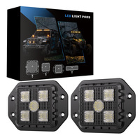 Projecteurs LED 4x4 de 3 pouces, 19,5W, 1143LM, faisceau large, blanc 6500K, éclairage tout-terrain, IP68 étanche pour camion, VTT, UTV