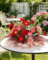 Centre de table en fleurs artificielles en soie au toucher réel, arrangement floral artificiel de luxe pour mariage, banquet, décoration de table à domicile