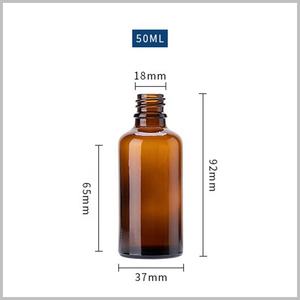 בקבוק זכוכית ענבר 50 מ "ל קפור ספייר זכוכית חומה בקבוק מרוסס עם 18/415 שחור פלסטיק - Product Image 2