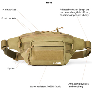 Marsupio Tattico da <span class=keywords><strong>Uomo</strong></span> Impermeabile Borsa EDC da Cintura Borsa da Vita Tattica per Escursionismo Campeggio Pesca con Chiusura a Cerniera - Product Image 3