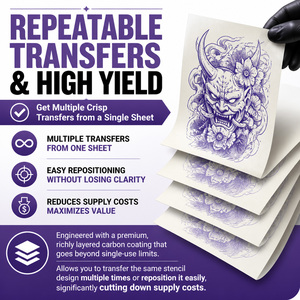 Xnet 100 feuilles de <span class=keywords><strong>papier</strong></span> stencil A4 <span class=keywords><strong>pour</strong></span> <span class=keywords><strong>tatouage</strong></span>, <span class=keywords><strong>papier</strong></span> thermique de transfert <span class=keywords><strong>pour</strong></span> machine à tatouer, accessoires - Product Image 5