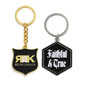 Porte-clés personnalisé avec logo, en alliage de zinc, or et argent, émail 3D, lettres et mots magiques pour entreprise - Product Image 1