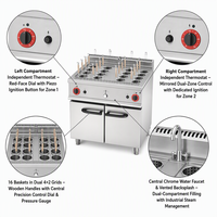 Cuisinière à gaz professionnelle en acier inoxydable avec armoire de rangement, 22 kW, garantie 1 an, pour la restauration commerciale