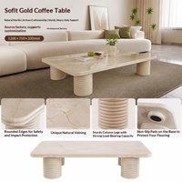 Table basse en marbre naturel, design colonne romaine, table centrale de luxe pour salon, mobilier architectural moderne, États-Unis