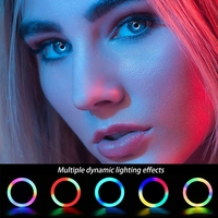 Wiederauf ladbare RGB LED Ring Handy Clip-on Selfie Ring Blitz linse Helligkeit Füll licht Lampe Für Smartphone Licht