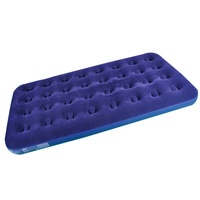 Lit pneumatique gonflable Double simple floqué bleu marine pour voyage, camping