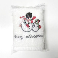Serviettes de Noël en Coton Pur en Gros, Serviettes Cadeaux Brodés Personnalisées, Serviettes de Bain Absorbantes pour Noël, Vente Transfrontalière