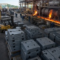 Bloc de lestage en fonte grise de qualité routière certifié ISO9001 de la marque LF, conforme à la norme ASTM A48, moulé au sable pour machines automobiles