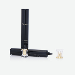 Glossy Black Slim PE Squeeze Tube With Short Conical Tip & Transparent Electroplated Gold Inner Cap For Tone Up <b>Primer</b> Cream - Product Image 3