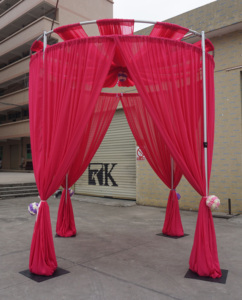 Portable <b>backdrop</b> <b>stand</b> aluminum round pipe and drape kit for wedding - Product Image 6