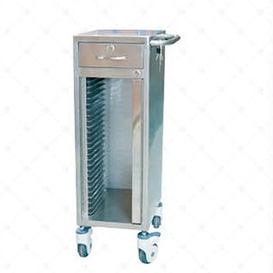 Stainless Steel Medical <b>Record</b> Cart 25 Grids Durable Hospital Furniture For Patient Data <b>Storage</b> Nurses Station - Product Image 5