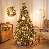 Sapin de Noël en plastique luxueux et opulent de 180 cm, style Instagram, lumineux, réaliste, blanc chaud, pour intérieur