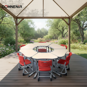 Schulmöbel Kollaborations-Schreibtisch und Stuhl Klassenzimmer-Tisch Klappbarer Schüler-Schreibtisch Mobiler Klapp-Tisch für Erwachsene - Product Image 1