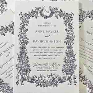Invitations de mariage personnalisées en papier coton écologique, imprimées en typographie, cartes de mariage de luxe, liste des invités, menu, cartes premium - Product Image 2