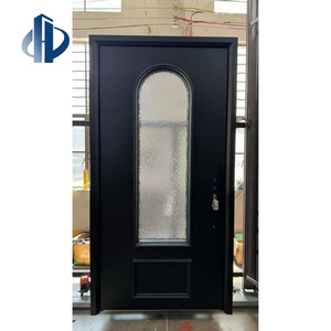 Puerta de Entrada Pivotante de Aluminio Fundido Francés de Diseño Exclusivo, Alta, Arqueada, con Vidrio Texturizado para Privacidad, Negro Mate - Product Image 3