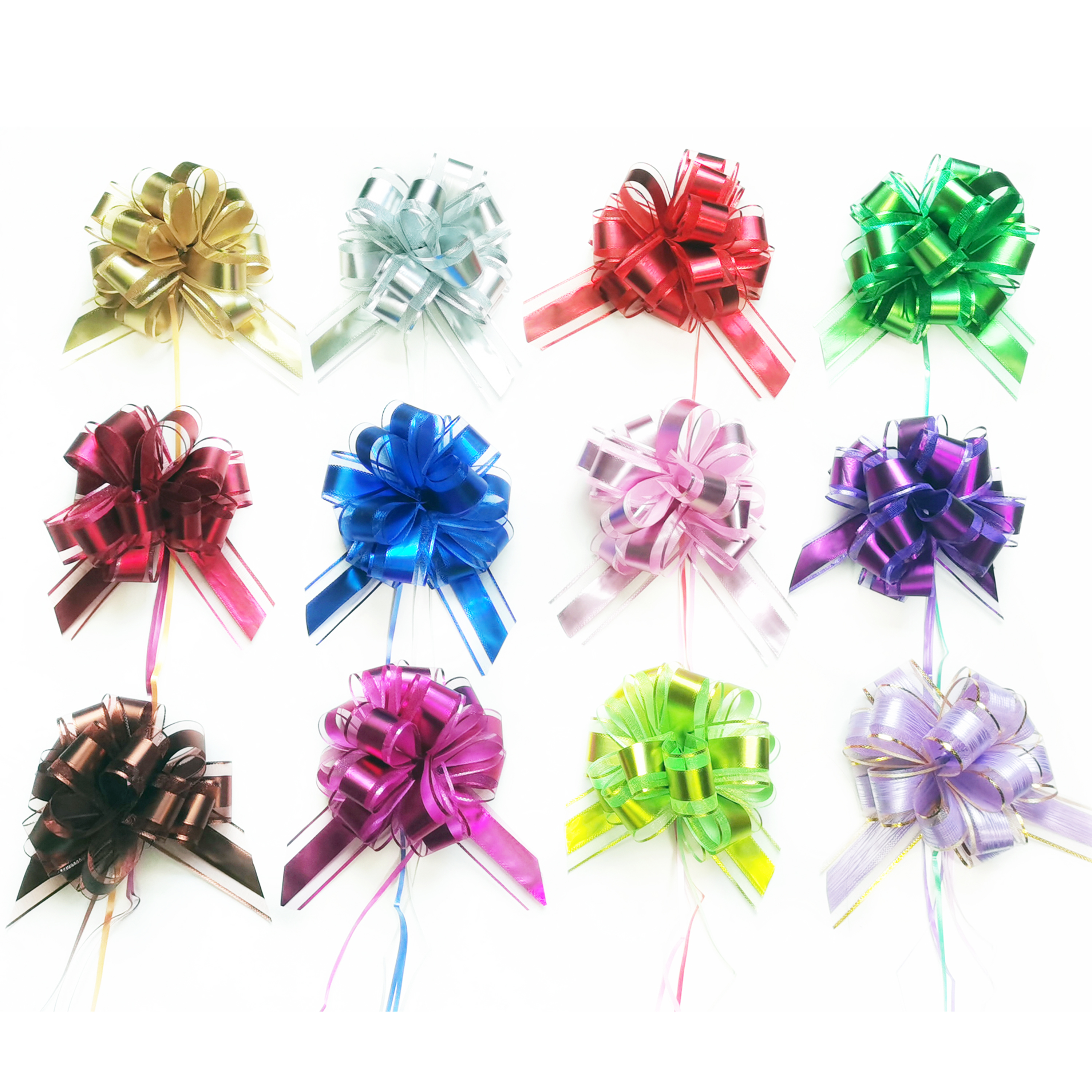 Neue Big Bow Elastic Stuhl bezug zurück Blumen Geschenk verpackung Goldband Organza Pull Flower Bow für die Hochzeit