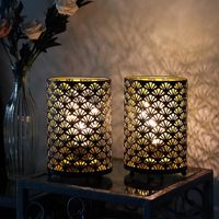Lampe de table lanterne vintage ampoule LED pour l'extérieur lampe à piles marocaine lanterne sans fil