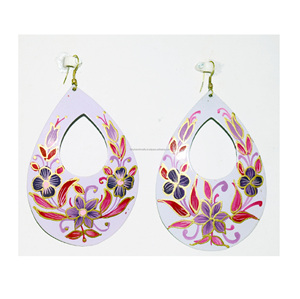 2025 Zambia verde 4 pares 20mm oro y Rosa delicias turcas pendientes de hoja de loto joyería étnica ropa de verano joyería - Product Image 3
