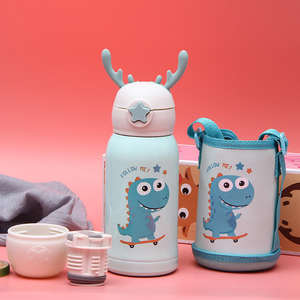 Wholesale 600ml Cute Cartoon Portable Outside Children 316 Stainless Steel Vacuum Flask School Water Bottle for <b>Kids</b> With Straw - Product Image 4