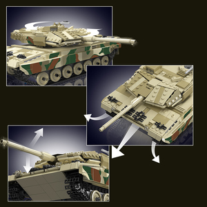 Mould <span class=keywords><strong>King</strong></span> 20020S Jouets militaires motorisés Application technique Télécommande Bataille Assemblage Modèle Set No.Leopard3 Tank Building Block - Product Image 5