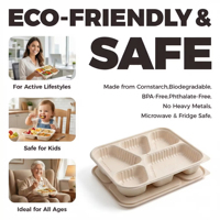 Ecologische, composteerbare, magnetronbestendige, BPA-vrije, recyclebare voedselcontainers met deksel van maïszetmeel voor restaurants en lunchboxen