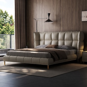 <span class=keywords><strong>Lit</strong></span> plateforme moderne <span class=keywords><strong>de</strong></span> luxe rembourré, taille king, cadre <span class=keywords><strong>de</strong></span> <span class=keywords><strong>lit</strong></span> en cuir avec tête <span class=keywords><strong>de</strong></span> <span class=keywords><strong>lit</strong></span> rembourrée surdimensionnée - Product Image 2