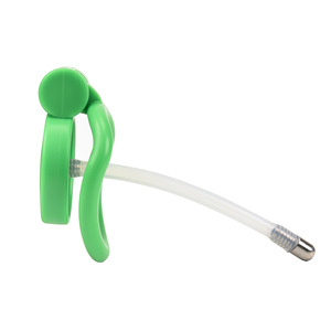 อุปกรณ์ล็อคองคชาตชายแบบปลดล็อคด้วยการกดครั้งเดียว 5 ห่วง พลาสติกสีเขียวแบบแบน สำหรับผู้ชาย - Product Image 5