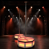 Scène de pole dance LED RGB sur mesure RIGEBA avec télécommande et contrôle DMX, plateforme de danse éclairée pour discothèque, DJ, événement, fête, spectacle