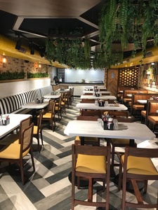 Fashion Design OEM ODM Commercial Catering Leisure Booth Bar Cafe Hotel <strong>Restaurant</strong> Furniture Dining Table Chairs <strong>Set</strong> - Product Image 4