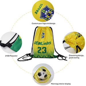 カスタム 防水 ドローストリング バックパック ジムサック アウトドア カジュアル 巾着バッグ リュックサック - Product Image 3