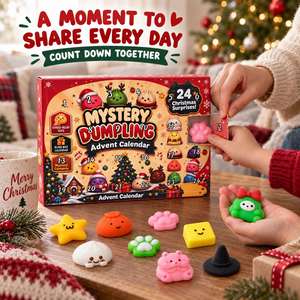 Coffret Cadeau Premium Calendrier de l'Avent de Noël à Thème Dumpling Squishy, Ensemble Mystère Surprise, Jouet à Presser de Luxe de Collection pour les Fêtes - Product Image 3