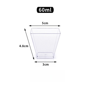 Vasos Desechables Trapezoidales de Plástico Transparente de 2oz para Mousse, Mini Vasos para Pastel, Postres, Fiestas, Panadería, Coloridos, Medianos - Product Image 6