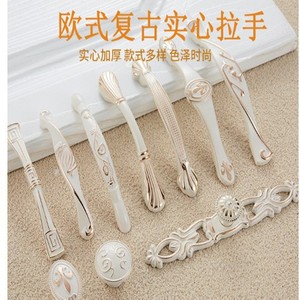 Ivory White Zinc Alloy Cabinet Handle Bar Minimalist Solid Thickened <b>Gold</b> Edge <b>Drawer</b> Wardrobe Door <b>Pull</b> - Product Image 3