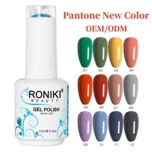 RONIKI 2024 Pantone Color OEM Nagel zubehör Großhandel Farbe Nagellack UV-Gel Hema Free Einweichen Sehr gut Nagellack