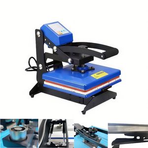 Presse à chaud automatique et manuelle 5-en-1 pour T-shirts et étiquettes – Prix usine pour travaux d'impression - Product Image 1