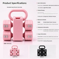 Nouvel arrivage : Ensemble d'haltères de fitness pour femmes, plaques détachables recouvertes de caoutchouc, poids réglable, matériau ABS - Équipement d'exercice à domicile