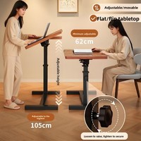 Table de chevet en métal avec plateau relevable, bureau réglable en hauteur, pliable et mobile, petit bureau mobile pour chambre à coucher, côté canapé, usage domestique, bureau d'ordinateur