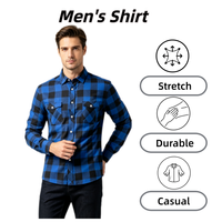 Chemise boutonnée à manches longues à revers en tissu écossais vert et noir, coupe droite, avec doubles poches poitrine, pour un style décontracté urbain