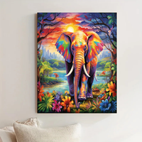 Éléphant diamant peinture pleine ronde 5d bricolage brodé Animal point de croix strass Art Home Decor 30x40cm/12x16inch