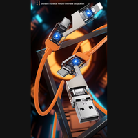 Cable de Carga Rápida Multipuerto de Silicona Líquida 100W USB-A Tipo-C con Conductor de Cobre Puro Trenzado para Cámara iOS Venta al por Mayor
