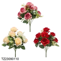 Vente en gros Ensemble de fleurs artificielles en plastique simulant un toucher réel Fleurs artificielles et décorations pour mariage