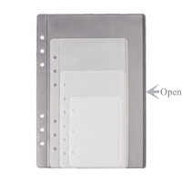 Pochette transparente givrée en PVC à ouverture extérieure, à poche unique, pour classeur à feuilles mobiles A5/A6/A7, mini-organisateur sans fermeture éclair, impression numérique