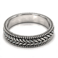 Bague en acier inoxydable avec bande en corde tressée finition argent vieilli, large, vintage, pour homme et femme, vente en gros, bijoux personnalisés, fabrication sur mesure