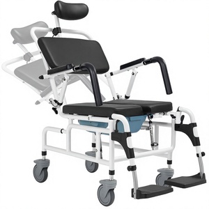 Chaise <span class=keywords><strong>de</strong></span> douche inclinable avec roulettes et accoudoirs, siège rembourré, design portable et imperméable pour personnes âgées/handicapées, Chine - Product Image 1