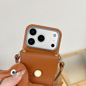 小狗钱包卡座挂绳手机外壳适用于iPhone 17 Pro Max商务时尚设计女性iPhone外壳适用于16 15 14 Plus - Product Image 5