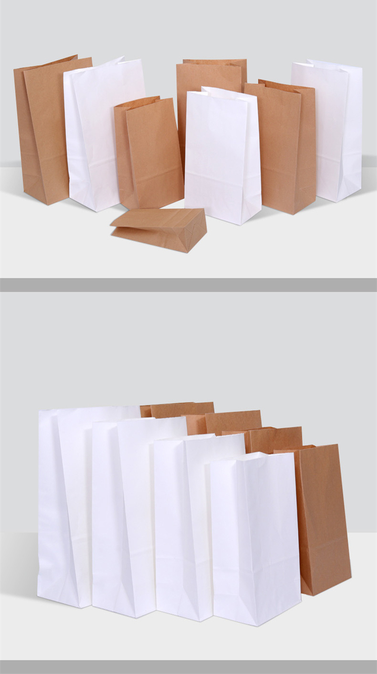 Oil Film Leak Proof Enviro<i></i>nment Friendly Recyclable Brown Kraft Paper Takeaway Bag without Handle