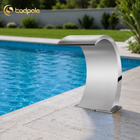 Cascade murale décorative personnalisée avec logo, déversoir artificiel à débit d'eau élargi pour piscine, salle de bain et jardin intérieur