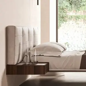 Luxury Hotel Bedroom Set Italian Leather Headboard Extra Large Hotel Bedframe